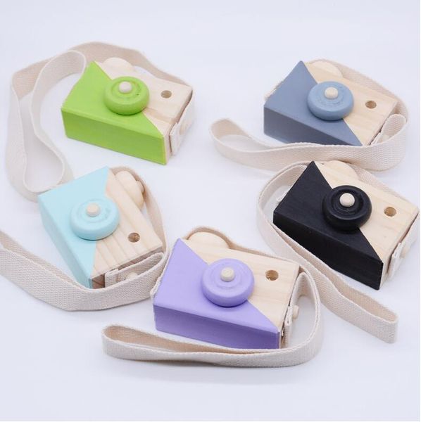 

3 style children wooden camera kids cool travel mini toy baby cute safe natural birthday gift decoration children's room
