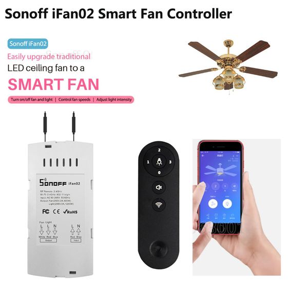 

Itead Sonoff iFan02 Вентилятор Smart Switch Преобразование вентилятора в Wi-Fi Smart Control Регулировк