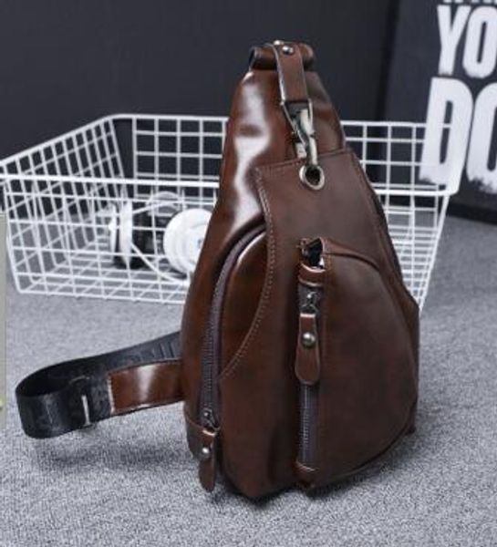 

men new pu messenger bag senior business casual men chest bag
