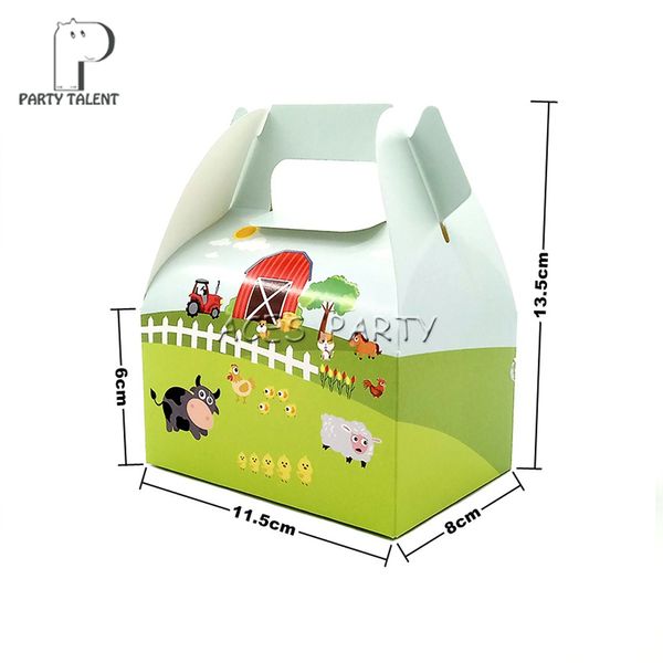 

8pcs/lot candy box cake box for kids farm animals pig cow sheep theme party baby shower party decoration favor supplies
