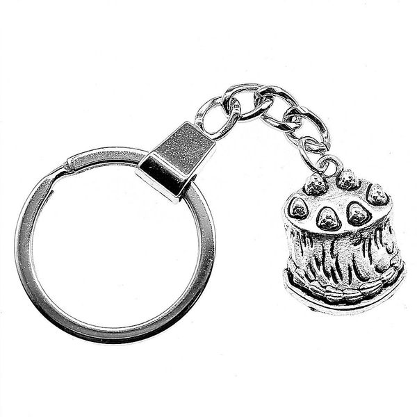 

6 шт. брелок женщины брелки брелок автомобиля брелок для ключей торт ко дню рождения 24x18mm, Slivery;golden