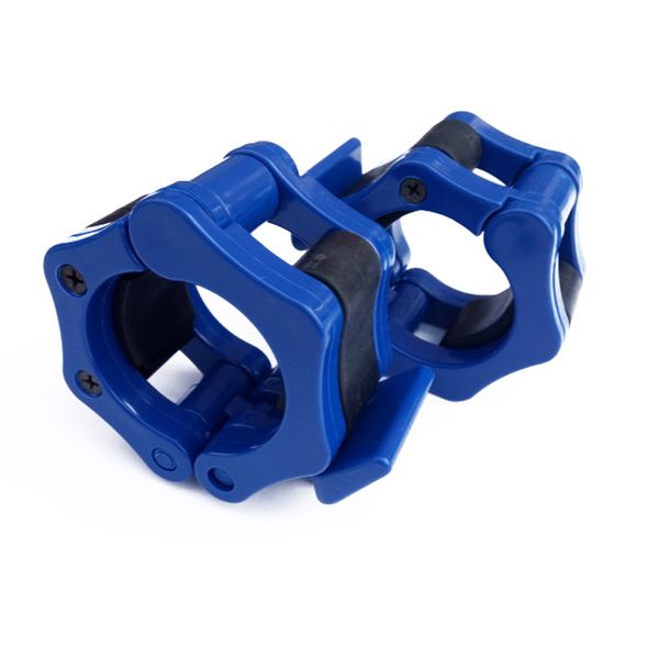 

quick release pair of locking 1 inch and 2 inch olympic size barbell clamp collar great for weightlifting pro training