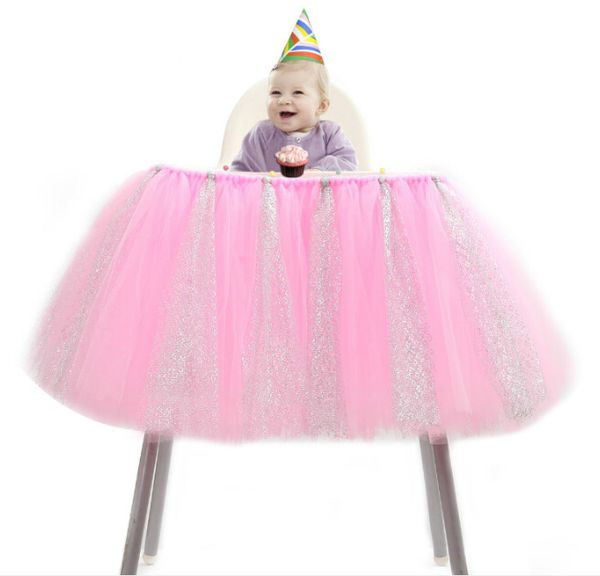 

tulle table skirts high chair decor baby shower decorations for boys girls party set birthday party supplies
