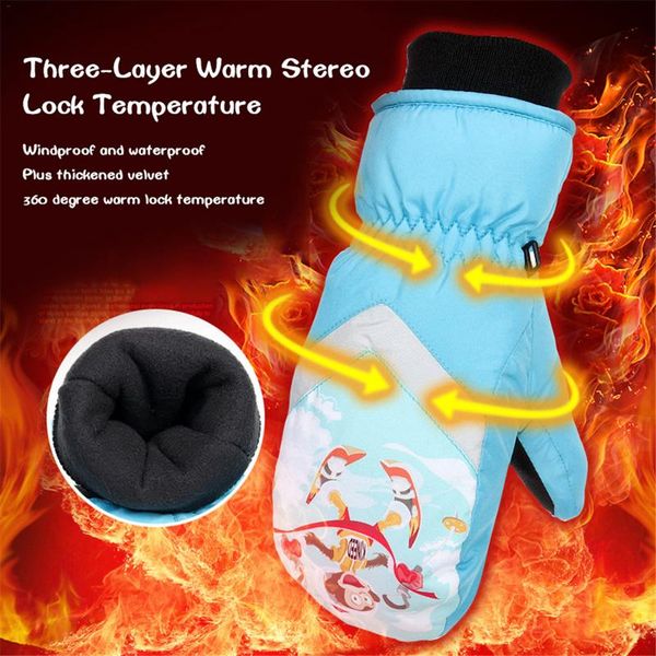 

2018 new arrivall winter ski gloves children's outdoor sports riding warm gloves