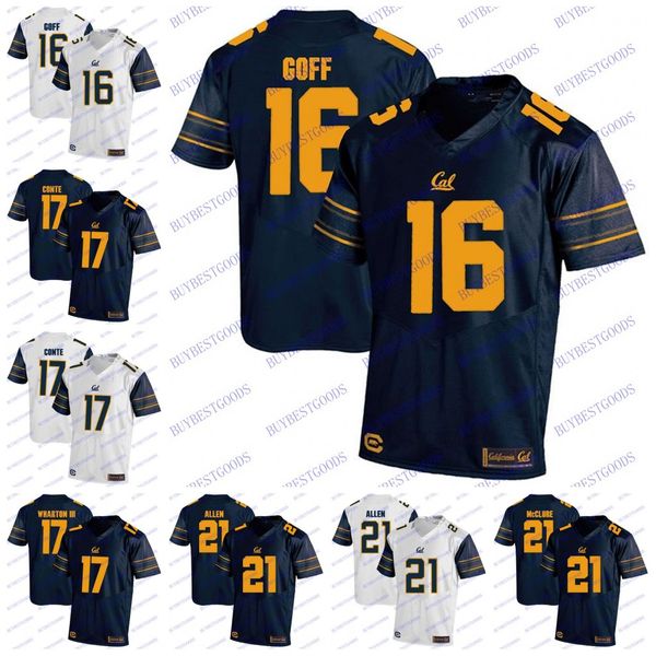 

custom california golden bears 16 jared goff 17 chris conte vic wharton iii 21 keenan allen stefan mcclure college football jerseys, Black;red