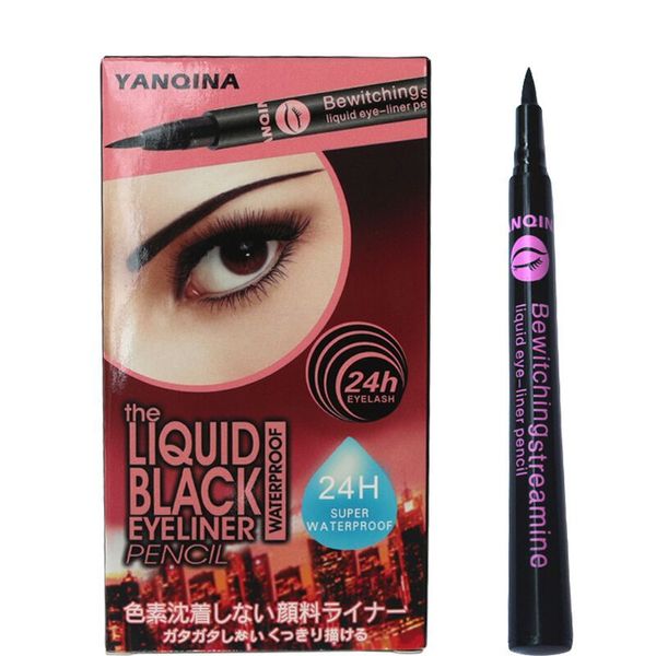 Yanqina 24 h 1 pcs delineador líquido delineador à prova d 'água lápis de olho preto maquiagem dos olhos de longa duração cosméticos beauty essencial