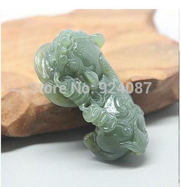

xinjiang hetian jade (jade) medallion lucky the mythical wild animal and wholesale jade pendant carved by hand with certificate, Silver