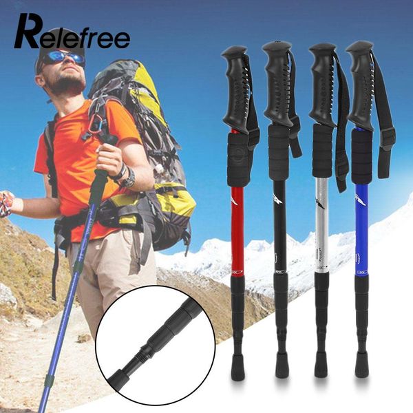 

4 section mountaineering stick canes pole adjustable hiking outdoor equipment