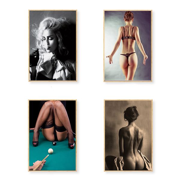 

modern wall art poster canvas print half-naked woman back painting wall pictures for bedroom decor home artwork