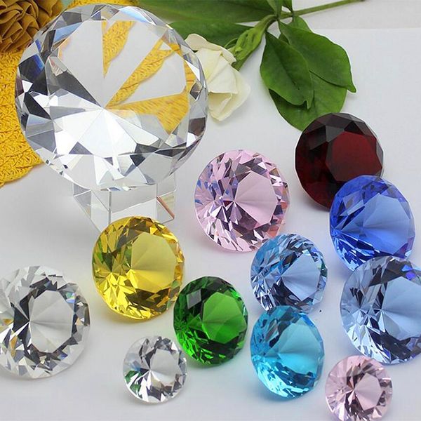 

30mm crystal glass diamond paperweight quartz crafts home decor fengshui ornaments birthday wedding party souvenir gifts