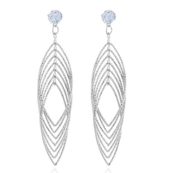 

layered hollow leaf chandelier earrings for girls womens silver gold tone rhinestone decorated stud hanging earrings