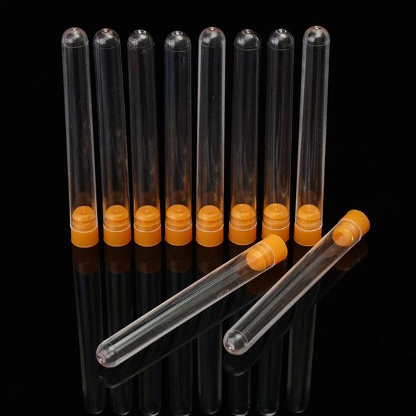 

kicute new 10pcs multifunction transparent plastic test tube plastic bottle container refillable bottle chemistry lab supplies