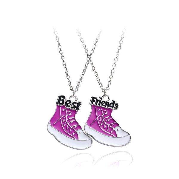 

friends pendant necklace for women shoes necklace bff friendship jewelry for couple christmas gift fashion jewelry, Silver