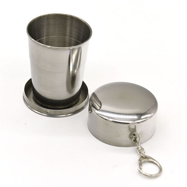 

portable telescopic cup folding cup stainless steel portable outdoor travel camping folding collapsible mugs metal 60pcs t1i914