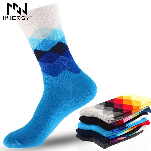 

innersy 2017 brand 5pcs/lot socks colorful socks men deodorize cotton antumn casual wear colorful stocking pattern, Black