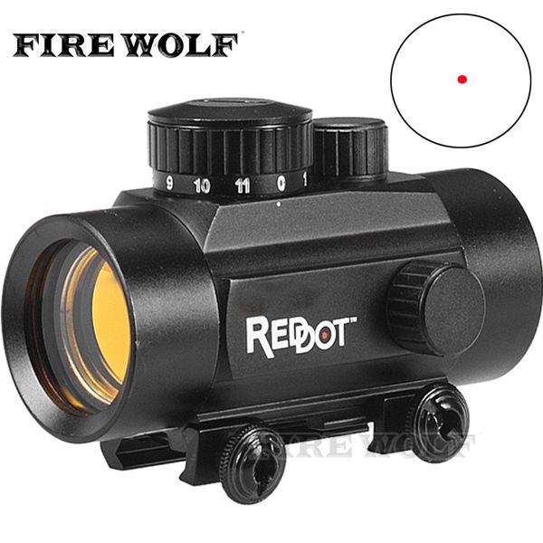 

FIRE WOLF Hunting Red Dot Tactical 1x30 RD Sight Scope w/ 20mm Weaver Mounts Collimator Sight