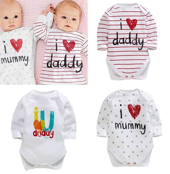 

love dad mom newborn baby boy girl long sleeve romper autumn winter clothes, Blue