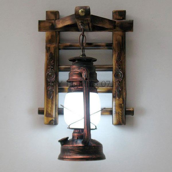 2020 Chinese Styl Bamboo Ladder Wall Lamps Vintage Barn Lantern