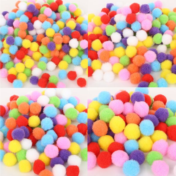 

100-500)pcs/lot 10mm 15mm 20mm 25mm 30mm fluffy plush mixed soft pompom ball craft pom pom for diy kids toy accessories