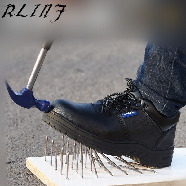 

rlinf summer breathable anti-smashing puncture safety work safety shoes, Black