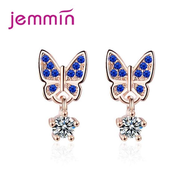 

jemmin shiny butterfly shape design earrings stars style earrings for charming women girls engagement accessories 925 sterling, Golden;silver