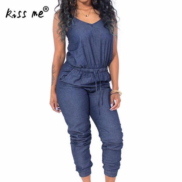 

2018 elegant women denim jumpsuits blue long jeans playsuits for women backless strap causal summer club rompers overalls, Black;white