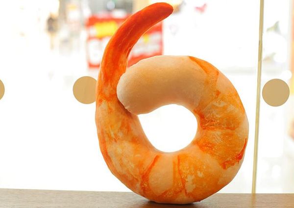 

3d форма креветки у подушка творческий подушка перца баклажан плюшевые шеи подушка мягкая подушка