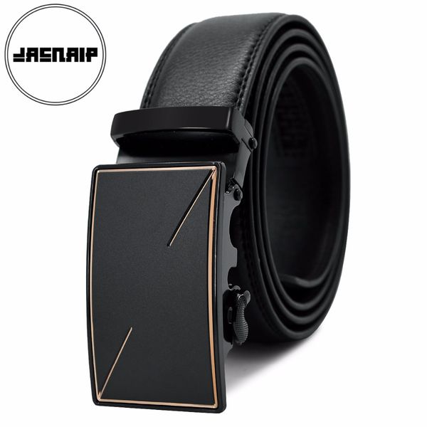 

jacnaip] genuine leather belts for men male brand automatic ratchet buckle belt 1.25" 35mm wide 110-130cm long, Black;brown