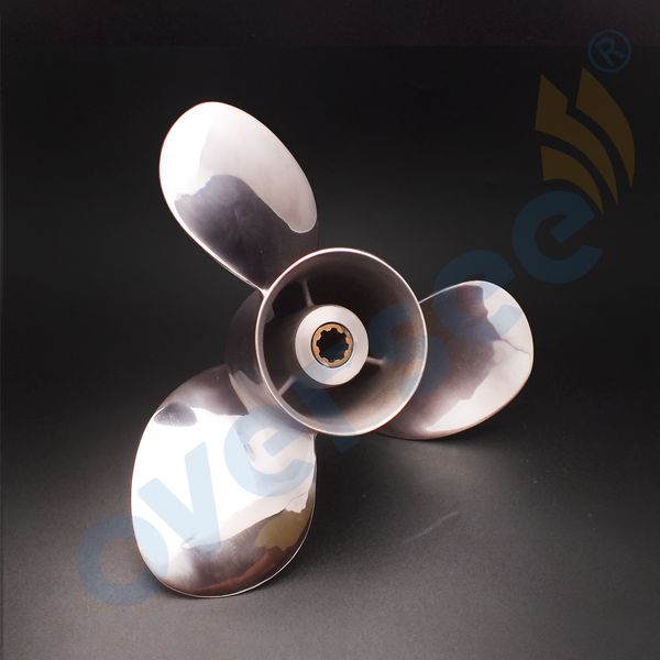 

stainless steel propeller 63v-45945-00-el for 9.9hp 15hp yamaha outboard motor 63v