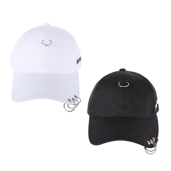 

2018 golf with ring cap clip ring male & woman embroidery cotton snapback hip hop hat baseball gravity falls cap, Black;white