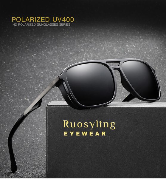 

ruosyling sunglasses women men vintage square polarized sun glassestr retro uv 400 matte sunglasses 80s gafas de sol mujer, White;black