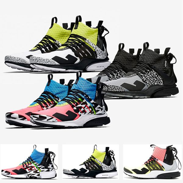 

Акроним Presto Mid Running Shoes классным серым динамическим желтым гонщиком Pink Hot Lava Mens Women T