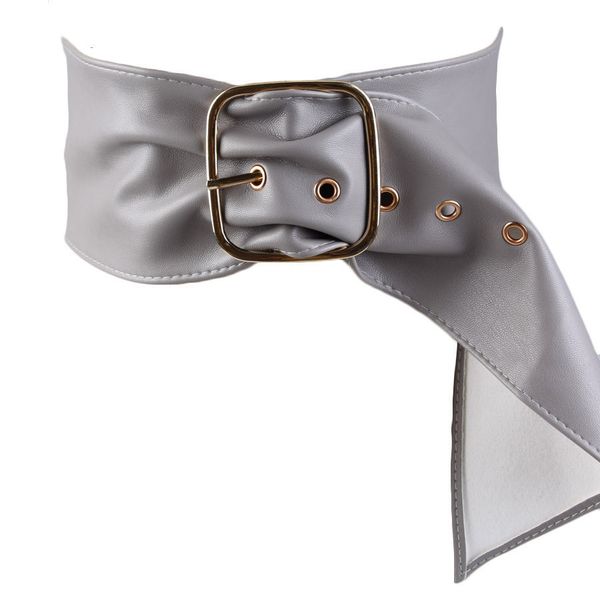 

women punk rivet fabric wide belt lady big square pin buckled lon corset belt for women skirt decoration, Black;brown