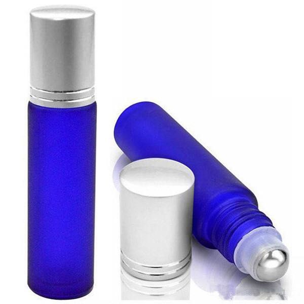 

600pcs / серия Perfume крем для глаз Эфирное масло синий 10мл ролл на стеклянные бутылки из нержавеющей стали шарик ролика и серебряные колпачки