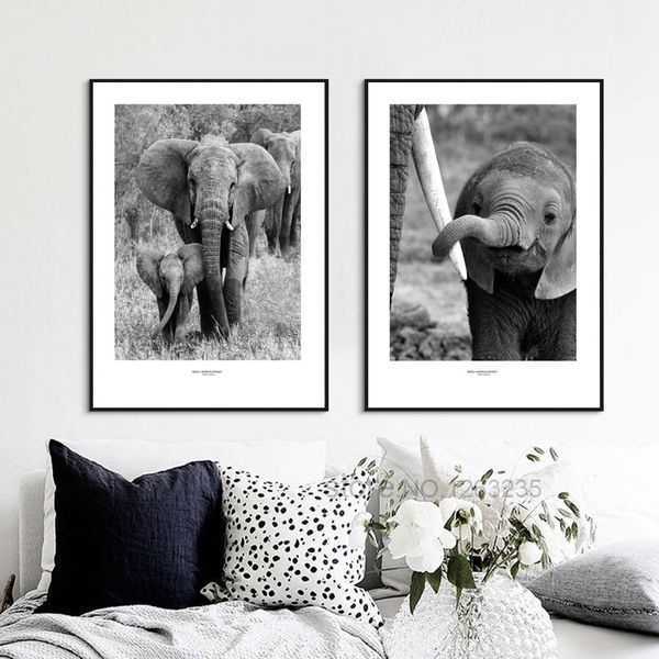 

grey elephant nordic poster picture wall art canvas painting cuadros wall pictures for living room posters and prints unframed