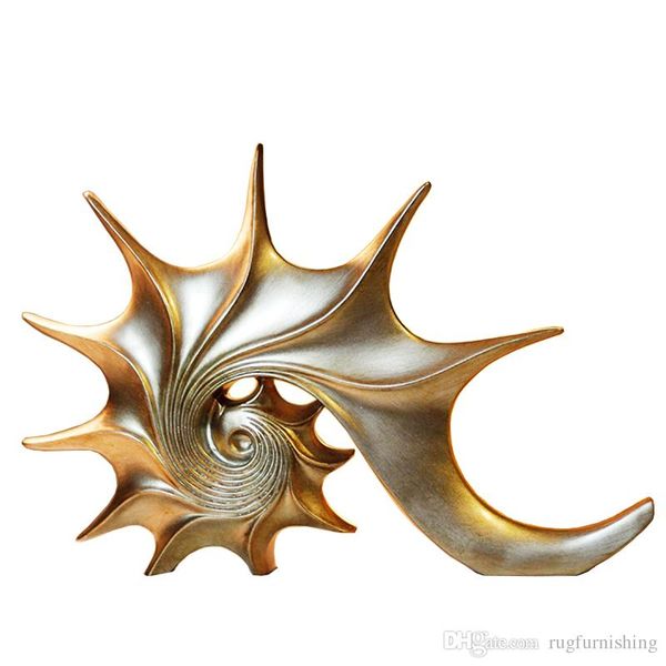 

gold european style conch resin crafts home decorations sea nails tv cabinet/wine cabinet crafts home furnishing wedding gifts