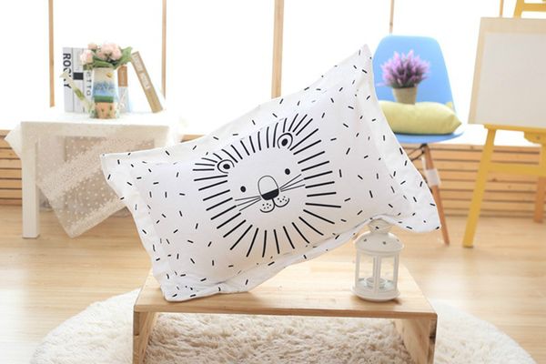

baby care pillow case baby pillow cover for kids bedding coussin enfant noir et blanc cotton room decorative cushion pillowcases