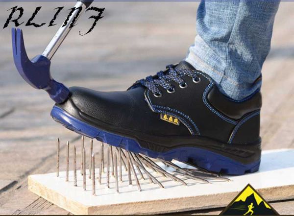 

rlinf pu solid bottom work safety anti-smashing anti-piercing protective oil and acid resistant wear-resistant protective shoes, Black