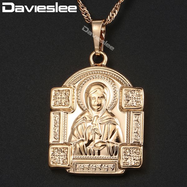 

davieslee womens jesus pieces pendant necklace champagne gold pendant for women fashion woman jewelry gifts dropshipping dgp326, Silver