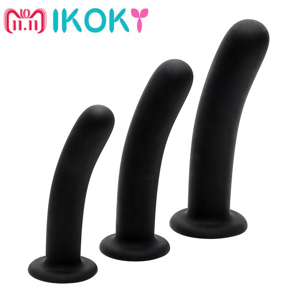 IKOKY Dildo Anal Plug Butt Plug in silicone Protate Massaggio G Spot Stimolare Giocattoli del sesso anale per Donna Uomo Prodotti per adulti Sex Shop D18111502