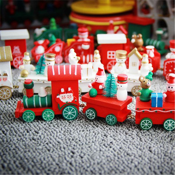 Рождественский подарок для дети украшения для дома маленький поезд популярный деревянный декор поезда рождественские валентинки подарок для детей