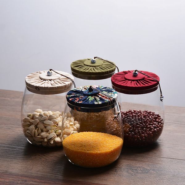 

600ml torage jar flower tea gla jar tea tank coffee bean kitchen food container with natural high grade wood lid for cookie nack