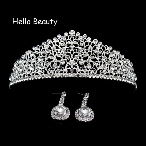 

silver luxury big diamante wedding pageant tiara rhinestone crystal bridal crown for princess bride bridesmaid hair jewelry, Slivery;golden