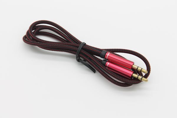 

1m/3ft 3.5mm fish silk braided fabric male to male aux audio cable cord by dhl 100