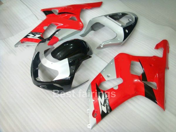 Heißer Verkauf Verkleidungssatz für Suzuki GSXR600 GSXR750 2001 2002 2003 schwarz rot silber GSXR 600 750 01 02 03 Verkleidungen QQ23