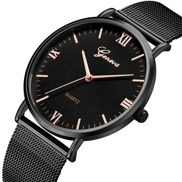 

#5002geneva classic luxury women stainless steel analog quartz analog wrist watch dropshipping new hipping, Slivery;brown