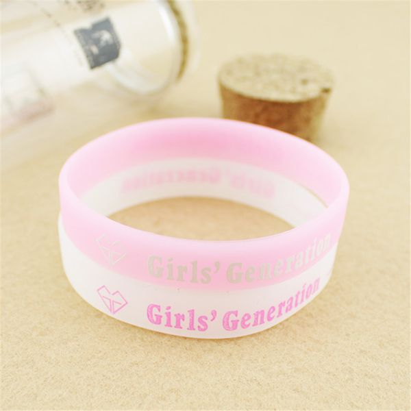

wholesale kpop girls'generation sosi snsd noctilucent jelly bracelet men or women bracelet y2614, Golden;silver