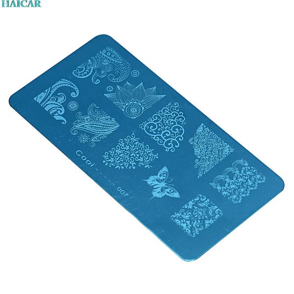 

1pcs fashion series steel nail stamp stamping image 6*12cm plate print nail art template diy beautiful flowers sep9, White