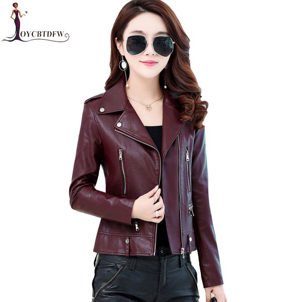 

genuine leather jacket large size m-4xl autumn women short sheepskin leather motorcycle outerwear slim luxury coat fashion489, Black