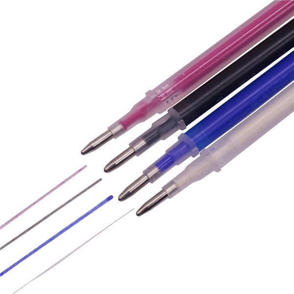 

100 pcs erasable pen refills length 111mm diameter 6mm flash gel pen leather fabric markings pens water soluble color refills